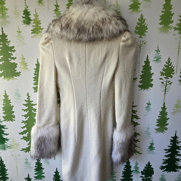 Coat Dress with Faux Fur Trim - Picture 2 of 13